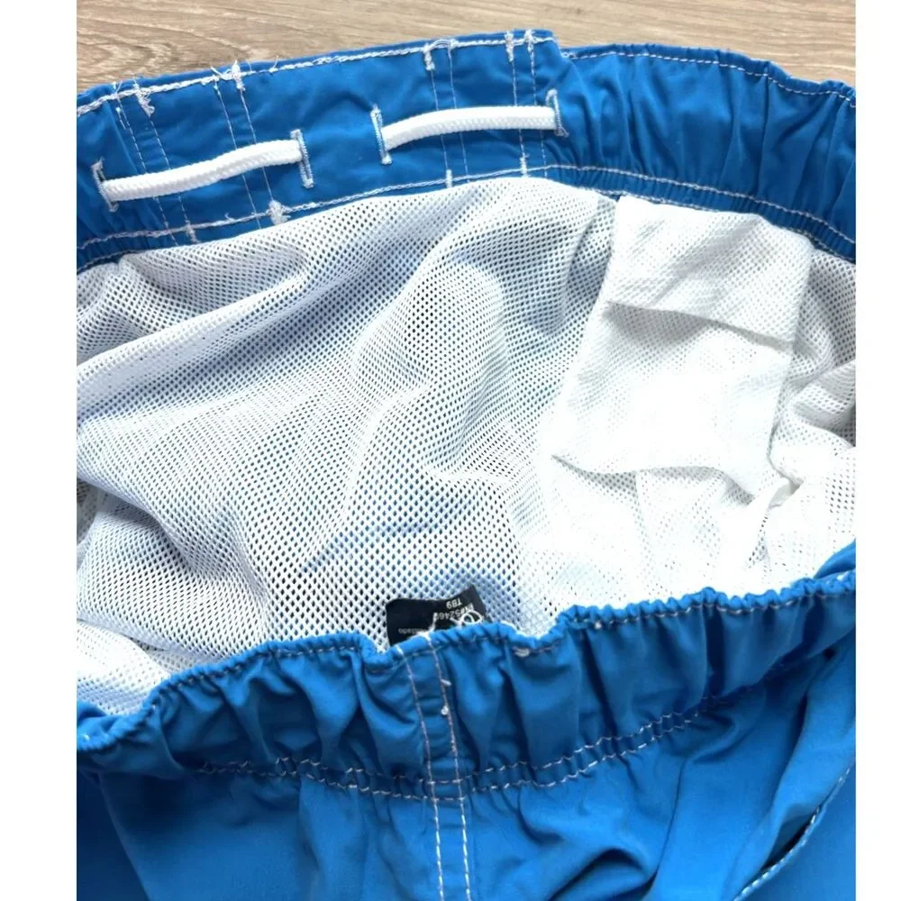 Mens Blue Swim Trunks Sz‎ M Swimwear Aquatic Cruise Vacay Beach Coastal Vibrant